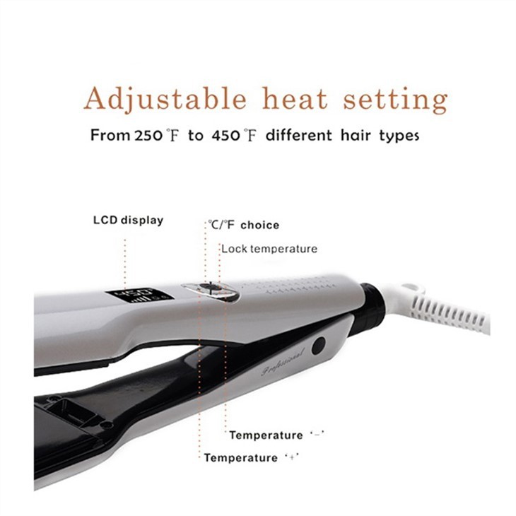 Wide Plak LCD Thermostat cheve straightener