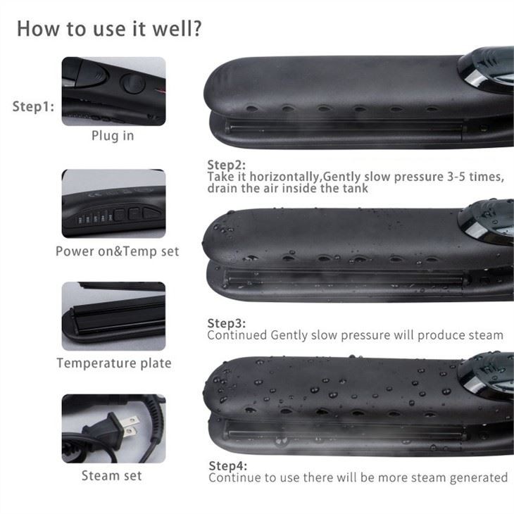 Tanperati kontwol vape cheve straightener